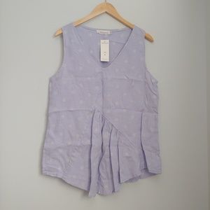 cut.loose Purple Linen Polka Dot Pajama Shirt